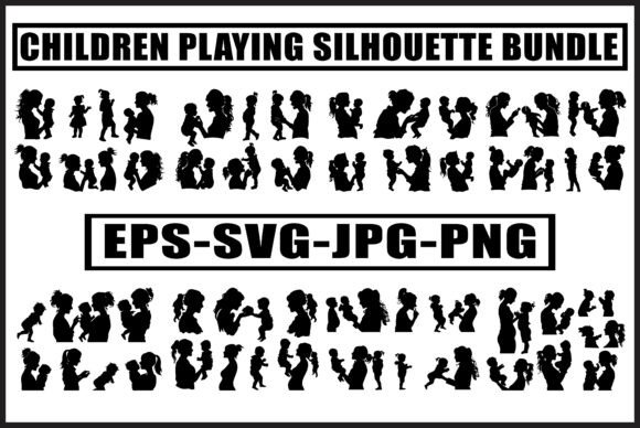 Download Children Playing Silhouette SVG - Premium Bundle