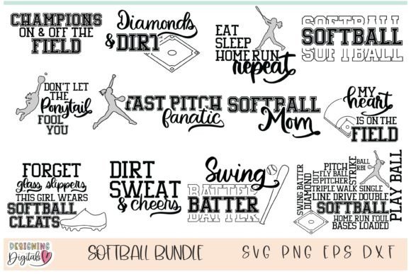 Download Softball SVG Bundle, Softball Mom SVG - Softball svg bundle Collection