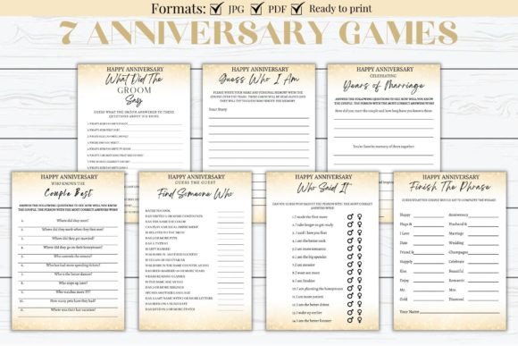 Download Printable Anniversary Party Games Bundle - Party games bundle Collection