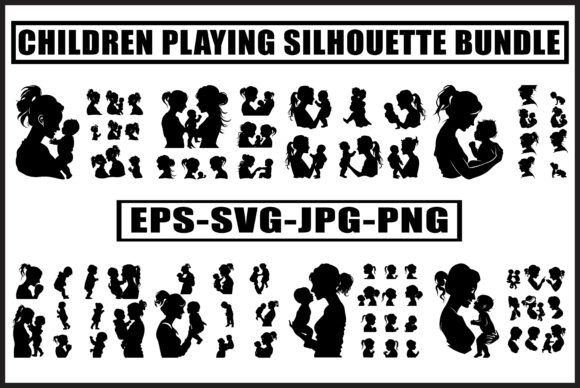 Download Children Playing Silhouette SVG - Premium Bundle