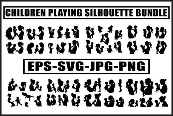 Download Children Playing Silhouette SVG - Premium Bundle