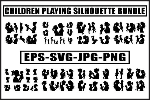 Download Children Playing Silhouette SVG - Premium Bundle