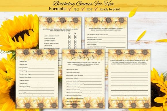 Download Sunflower Birthday Party Games Bundle - Party games bundle Collection